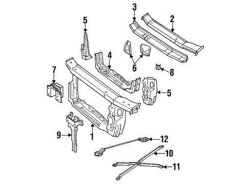 1992 Oldsmobile Cutlass Supreme Radiator Support, Front Diagram for 10221072