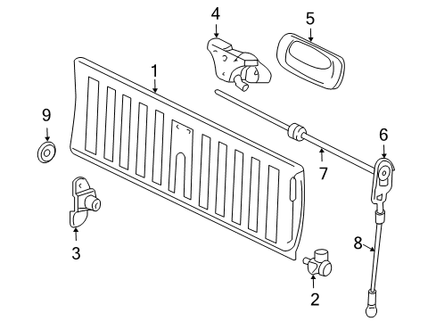 2007 GMC Sierra 1500 Classic Tail Gate Diagram 2 - Thumbnail