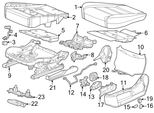 2024 GMC Sierra 2500 HD Seat Switch Knob Diagram for 84878415