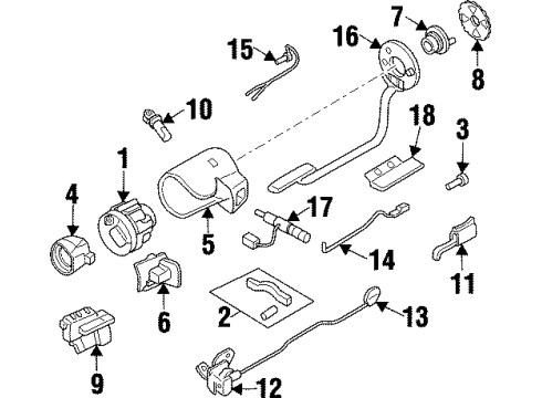 1991 Chevy Beretta Ignition Lock Cylinder Diagram for 26015447