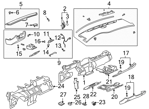 2005 Cadillac DeVille Side Panel, Passenger Side Diagram for 25744234