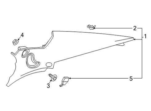 2022 Cadillac CT4 Interior Trim - Quarter Panels Diagram