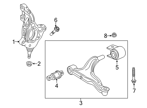 2024 Cadillac XT4 Front Suspension Components Diagram