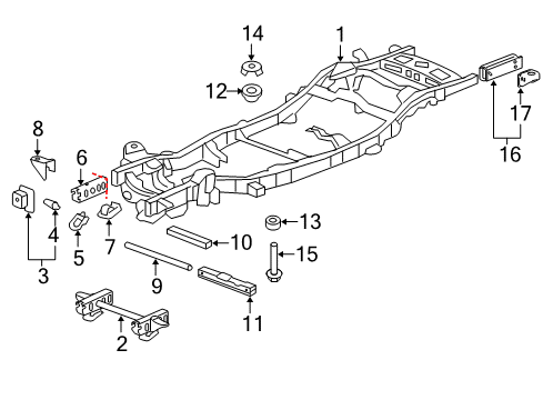 2013 Chevy Avalanche Frame & Components Diagram