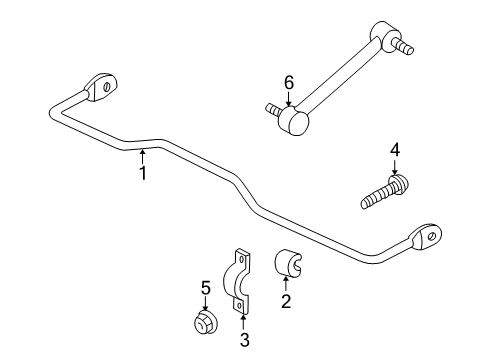 2000 Chevy Impala Rear Suspension Components, Stabilizer Bar Diagram