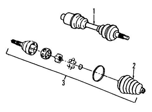 1996 Chevy Corsica Axle Assembly, Front Diagram for 26051149