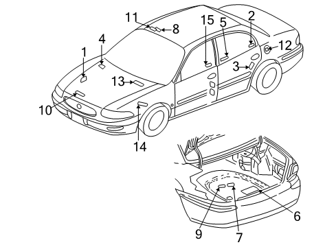 2000 Buick LeSabre Information Labels Diagram