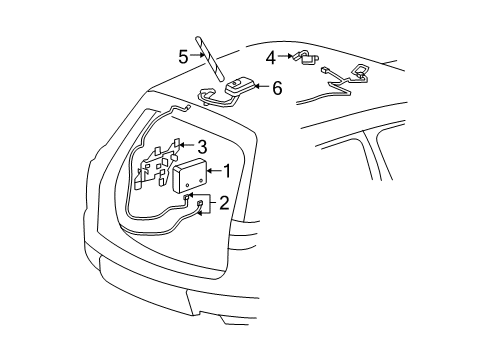 2008 GMC Acadia Communication System Components Diagram