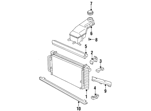 1995 Oldsmobile Achieva Radiator & Components Diagram