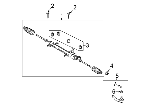 2010 Pontiac Vibe Steering Gear Diagram for 19184332