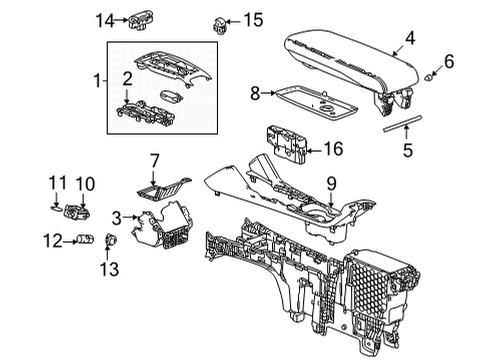 2023 Chevy Bolt EV Center Console Diagram 2 - Thumbnail