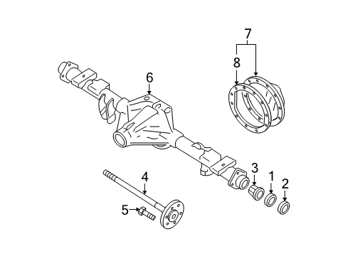 2008 Cadillac Escalade ESV Axle Housing - Rear Diagram