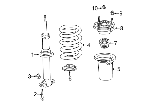 2019 GMC Sierra 1500 Struts & Components - Front Diagram 2 - Thumbnail