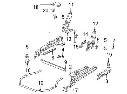 2000 Pontiac Bonneville Tracks & Components Diagram 3 - Thumbnail