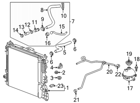 2024 Cadillac XT6 Radiator & Components Diagram 3 - Thumbnail