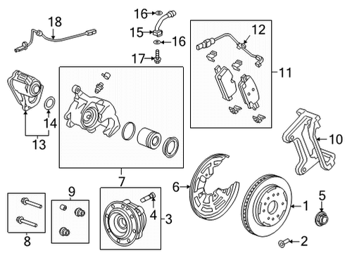 2022 GMC Hummer EV Pickup ABS Sensor, Front Passenger Side Diagram for 85554576