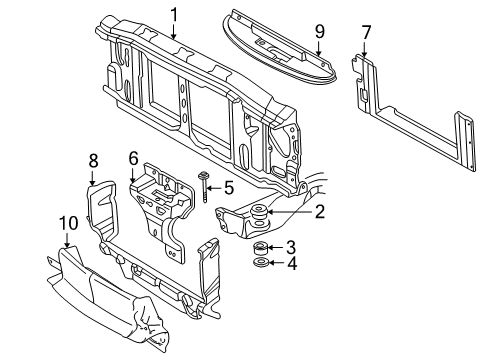 2000 GMC Sonoma Radiator Support Diagram