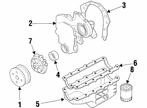 1992 Chevy Beretta Engine Parts & Mounts, Timing, Lubrication System Diagram 3 - Thumbnail