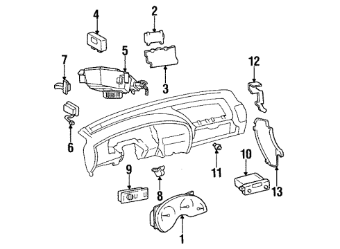 1997 Oldsmobile Cutlass Supreme Gauge Cluster Diagram for 16218773