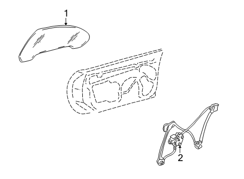 2007 Cadillac XLR Glass - Door Diagram