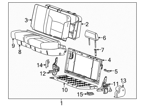 2015 GMC Sierra 1500 Cushion Frame, Rear Diagram for 22888333