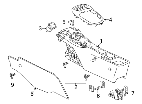 2016 Chevy Cruze Console Assembly Diagram for 84139042