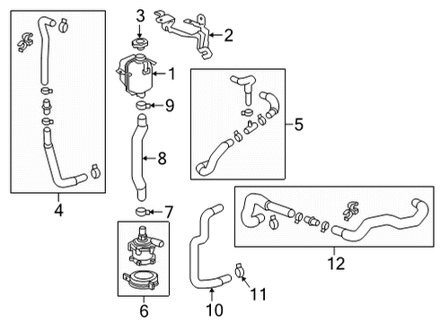 2022 Chevy Bolt EUV Reservoir Tank Mount Bracket Diagram for 42699195