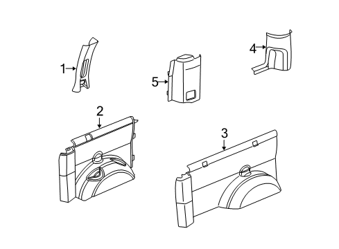 2021 Chevy Express 3500 Interior Trim - Side Panel Diagram 2 - Thumbnail