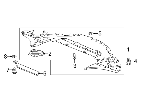 2016 Buick Envision Front Bumper & Grille - Splash Shields Diagram