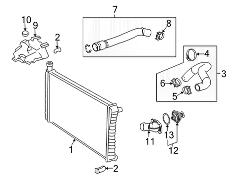 2022 Chevy Express 2500 Radiator & Components Diagram 3 - Thumbnail