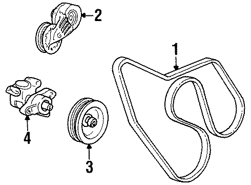 1994 GMC C2500 Belts & Pulleys, Cooling Diagram 3 - Thumbnail