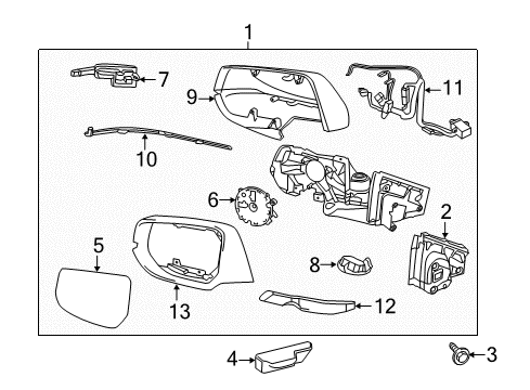 2014 Cadillac XTS Outside Mirrors Diagram