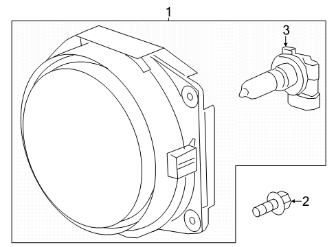 2022 Chevy Colorado Fog Lamp, Front Passenger Side Diagram for 15780129