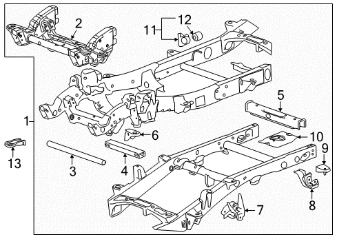 2012 GMC Sierra 2500 HD Frame & Components Diagram