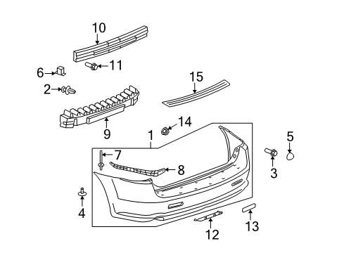 2008 Pontiac Torrent Bumper Cover Diagram for 19168400