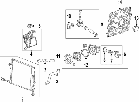 2015 Cadillac ATS Fan Assembly Diagram for 84001484