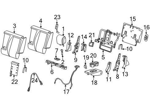 2017 Chevy Equinox Armrest Bracket, Rear Center Diagram for 19150696