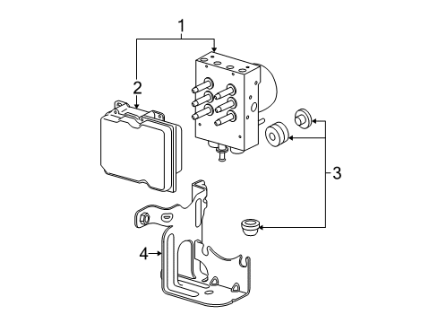 2007 Cadillac Escalade EXT ABS Components Diagram