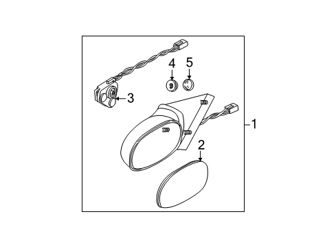 2003 Saturn LW300 Outside Mirrors Diagram