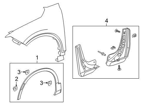 2021 Chevy Blazer Exterior Trim - Fender Diagram