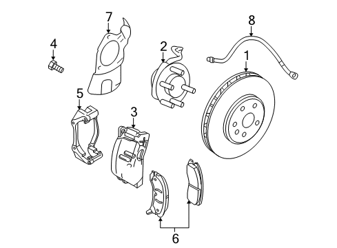 2005 Cadillac STS Brake Components Diagram