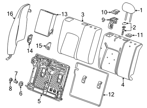 2024 Chevy Trailblazer Seat Back Frame, Rear Diagram for 13549149
