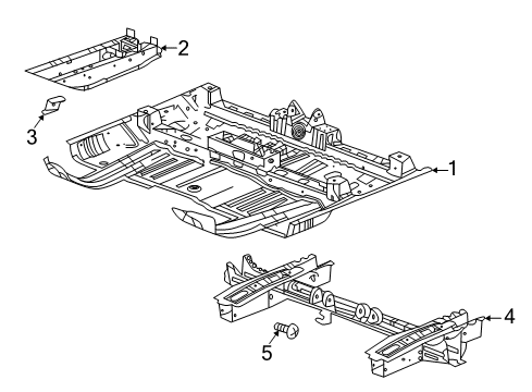 2018 Chevy Equinox Pillars, Rocker & Floor - Floor & Rails Diagram