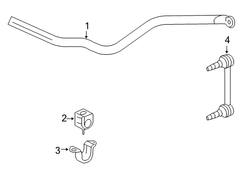 2007 Chevy Colorado Stabilizer Bar & Components - Front Diagram