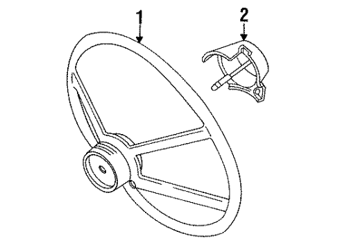 1994 GMC C2500 Suburban Steering Column, Steering Wheel & Trim Diagram 5 - Thumbnail