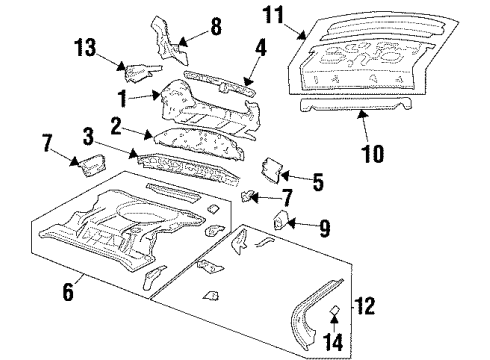 1997 Chevy Monte Carlo Floor Pan, Rear Diagram for 10413471