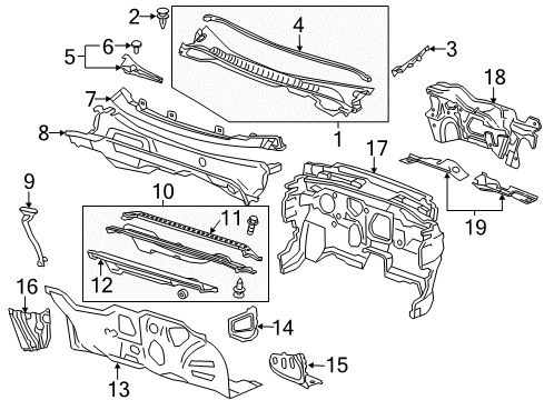 2015 Cadillac ELR Cowl Diagram