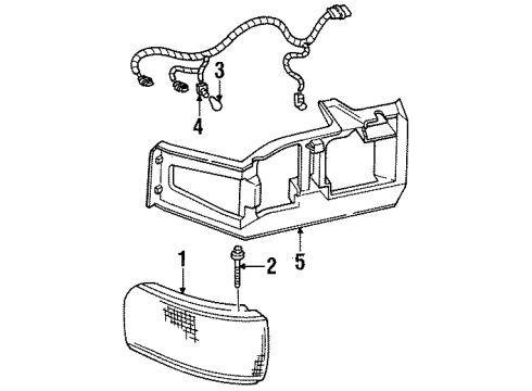 1997 Cadillac DeVille Corner & Side Marker Lamps Diagram