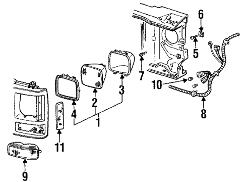 1994 GMC Yukon Headlamps Diagram