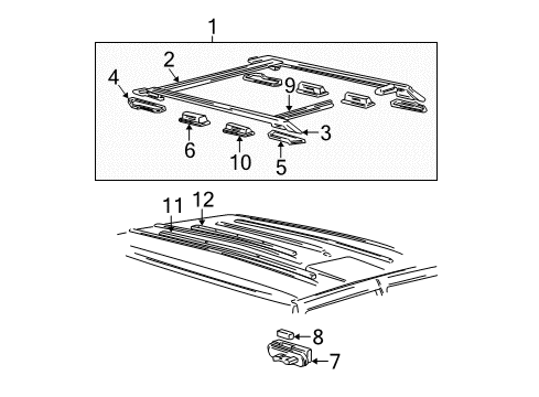2000 GMC Safari End Support Diagram for 12387473